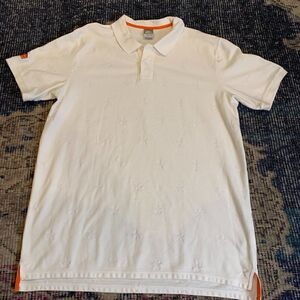 Nike Sportswear Men's XXLT white over white embroidered stars RARE polo shirt
